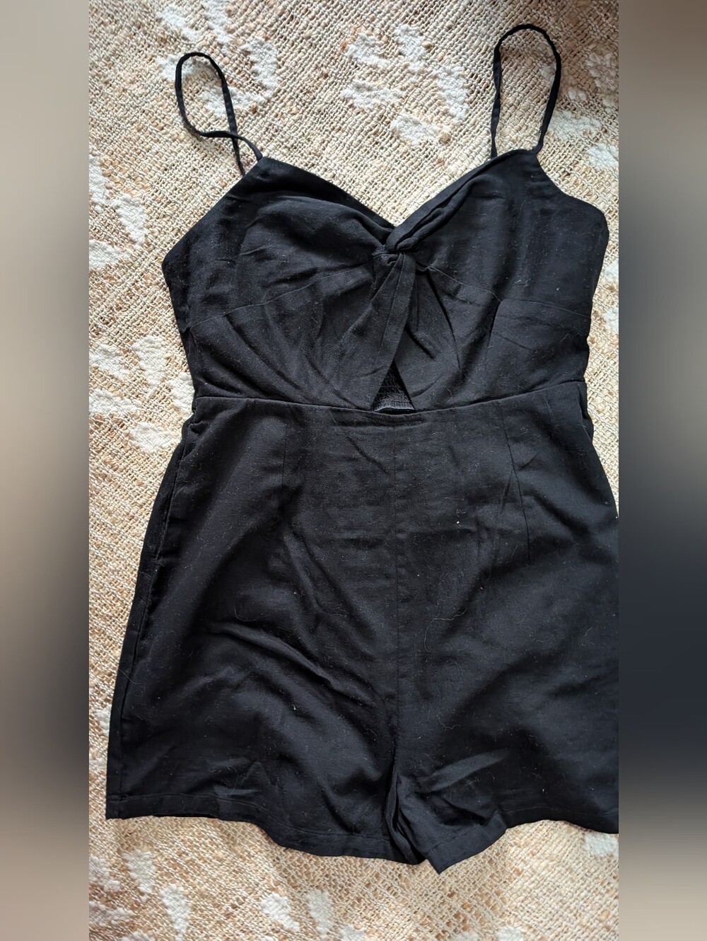 Old Navy Black Twist-Front Spaghetti Strap Romper